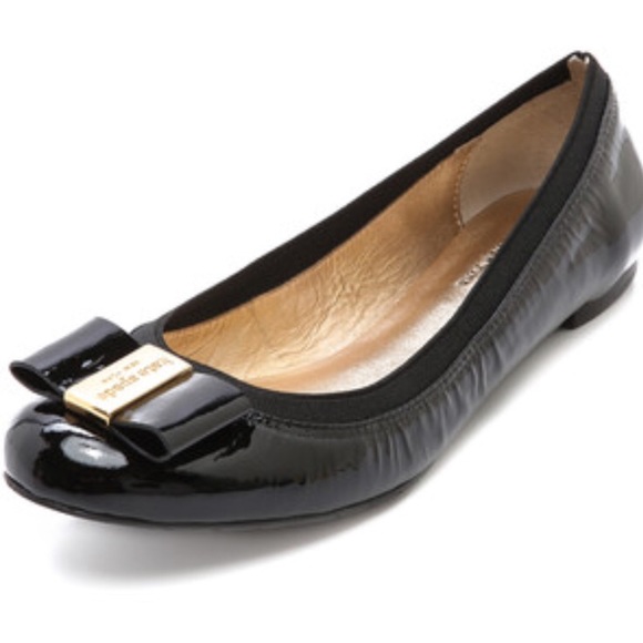 kate spade black flats with bow